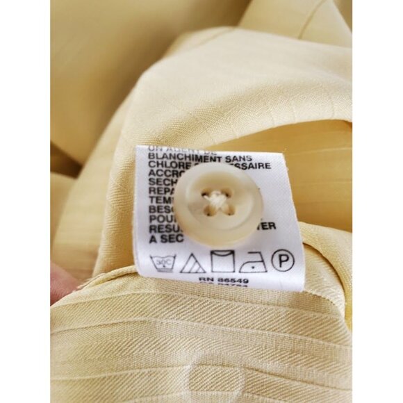 Tommy Bahama Men's Yellow 100% Silk Button-Down Shirt 3X Big & Tall Relaxed Fit - Picture 7 of 9